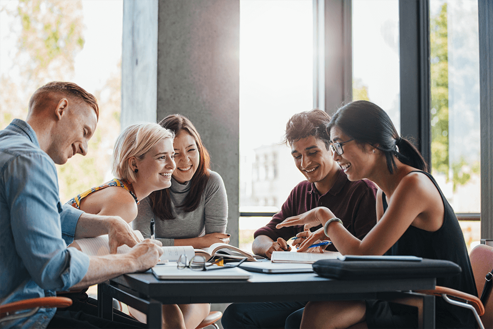 Business team analyzing financial data and marketing growth