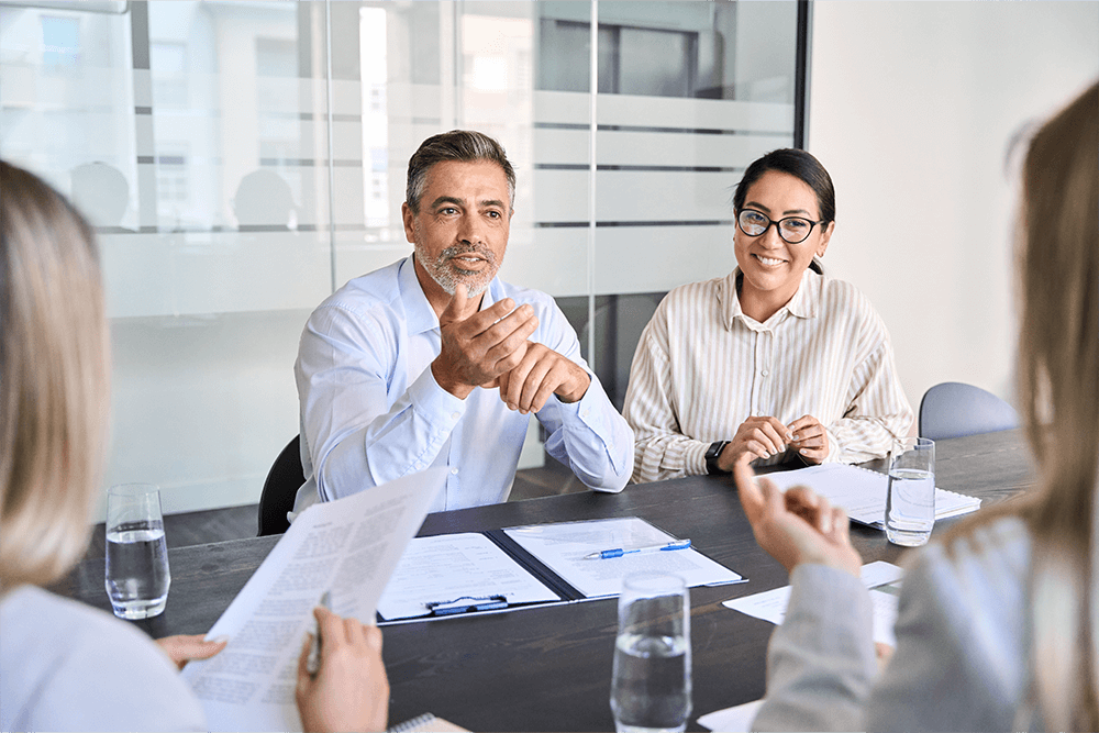 Two business men in a meeting